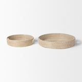 Kalama Set of 2 Large Round Seagrass Trays w/ Handles from Mercana - Luna Furniture