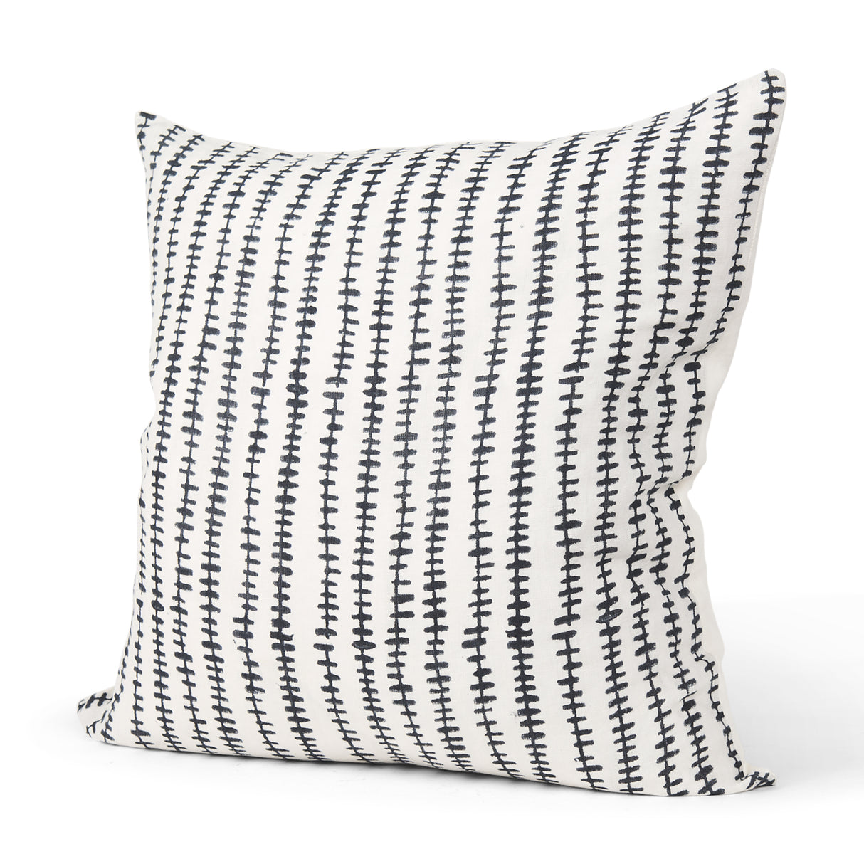 Jenna Cream w/ Black Print Linen Square Decorative Pillow Cover from Mercana - Luna Furniture