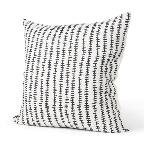 Jenna Cream w/ Black Print Linen Square Decorative Pillow Cover from Mercana - Luna Furniture