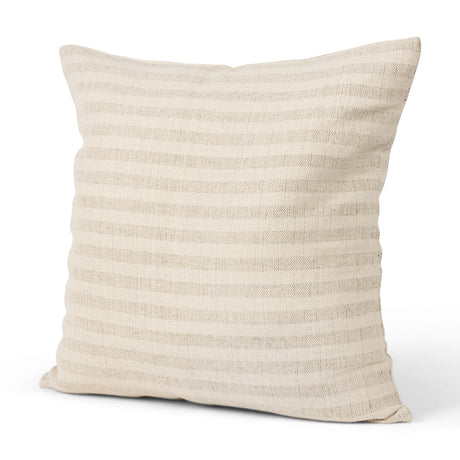 Jace Cream w/ Beige Stripe Linen-Cotton Square Decorative Pillow Cover from Mercana - Luna Furniture