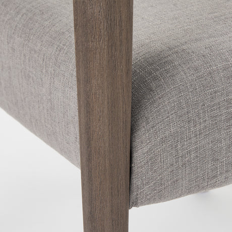 Palisades Grey Fabric Wrap Brown Wooden Frame Dining Chair from Mercana - Luna Furniture