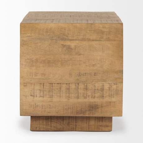 Hayden Light Brown Wood End/Side Table from Mercana - Luna Furniture