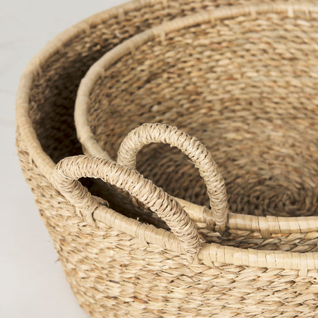 Ayanna Set of 2 Deep Nesting Seagrass Baskets w/ Handles from Mercana - Luna Furniture