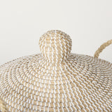 Kairi Set of 2 Seagrass Floor Baskets w/ Lids and Handles from Mercana - Luna Furniture