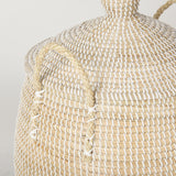 Kairi Set of 2 Seagrass Floor Baskets w/ Lids and Handles from Mercana - Luna Furniture