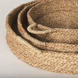 Ulana Set of 3 Round Nesting Seagrass Trays w/ Loop Handles from Mercana - Luna Furniture