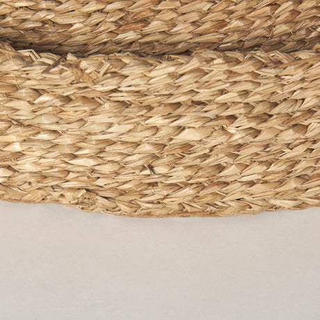 Ulana Set of 3 Round Nesting Seagrass Trays w/ Loop Handles from Mercana - Luna Furniture
