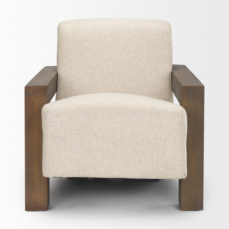 Sovereign Oatmeal Fabric Upholstered w/ Solid Wood Frame Accent Chair from Mercana - Luna Furniture