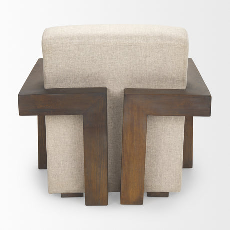 Sovereign Oatmeal Fabric Upholstered w/ Solid Wood Frame Accent Chair from Mercana - Luna Furniture