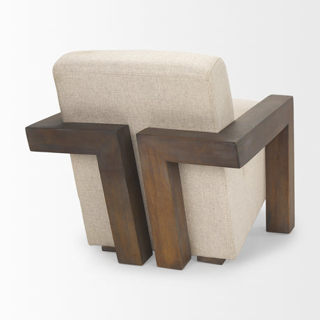 Sovereign Oatmeal Fabric Upholstered w/ Solid Wood Frame Accent Chair from Mercana - Luna Furniture
