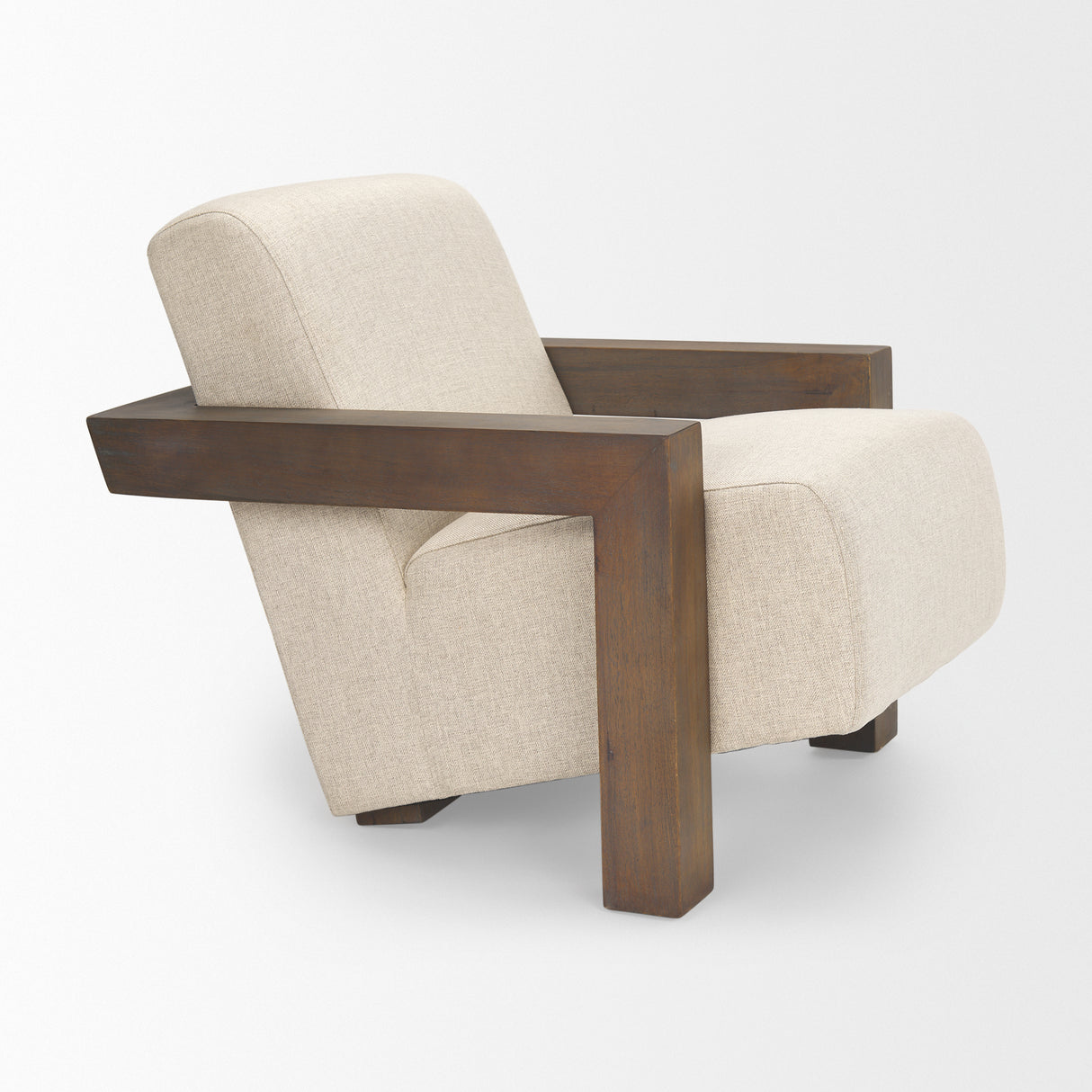 Sovereign Oatmeal Fabric Upholstered w/ Solid Wood Frame Accent Chair from Mercana - Luna Furniture