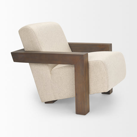 Sovereign Oatmeal Fabric Upholstered w/ Solid Wood Frame Accent Chair from Mercana - Luna Furniture