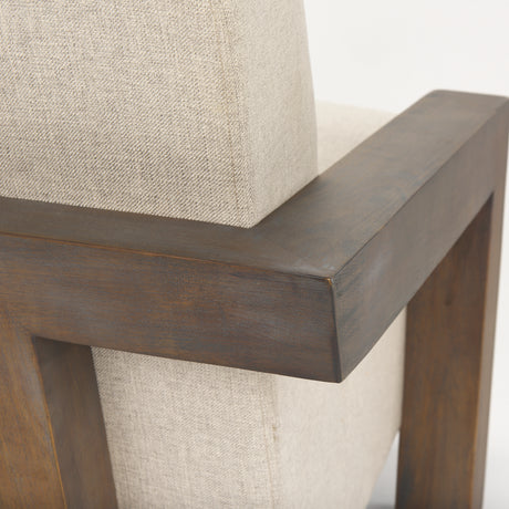 Sovereign Oatmeal Fabric Upholstered w/ Solid Wood Frame Accent Chair from Mercana - Luna Furniture
