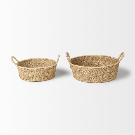 Ayanna Set of 2 Deep Nesting Seagrass Baskets w/ Handles from Mercana - Luna Furniture