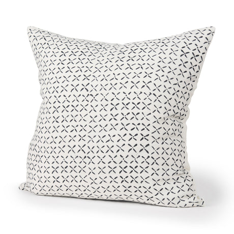 Jayden Cream w/ Black Print Linen Square Decorative Pillow Cover from Mercana - Luna Furniture