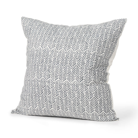 Jennelle Cream w/ Indigo Print Linen Square Decorative Pillow Cover from Mercana - Luna Furniture