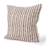 Jenna Beige w/ Merlot Print Linen Square Decorative Pillow Cover from Mercana - Luna Furniture