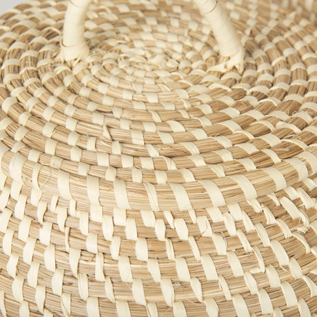 Kalopa Set of 2 Seagrass Floor Baskets w/ Flat Handled Lid from Mercana - Luna Furniture