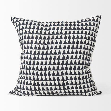 Jolie Cream w/ Black Print Linen Square Decorative Pillow Cover from Mercana - Luna Furniture