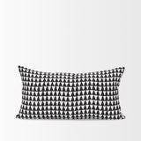 Jolie Cream w/ Black Print Linen Lumbar Decorative Pillow Cover from Mercana - Luna Furniture
