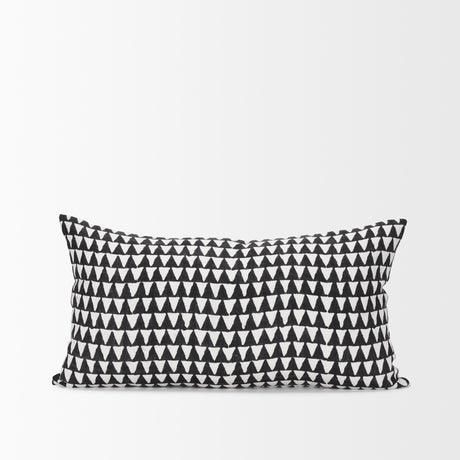 Jolie Cream w/ Black Print Linen Lumbar Decorative Pillow Cover from Mercana - Luna Furniture