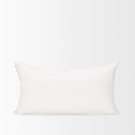 Jolie Cream w/ Black Print Linen Lumbar Decorative Pillow Cover from Mercana - Luna Furniture