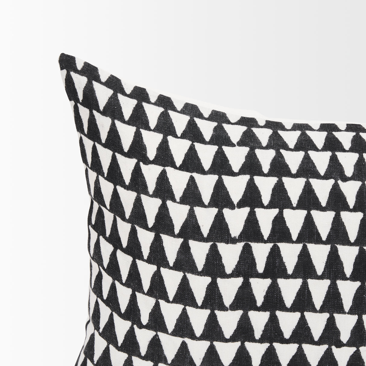 Jolie Cream w/ Black Print Linen Lumbar Decorative Pillow Cover from Mercana - Luna Furniture