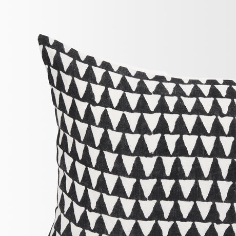 Jolie Cream w/ Black Print Linen Lumbar Decorative Pillow Cover from Mercana - Luna Furniture