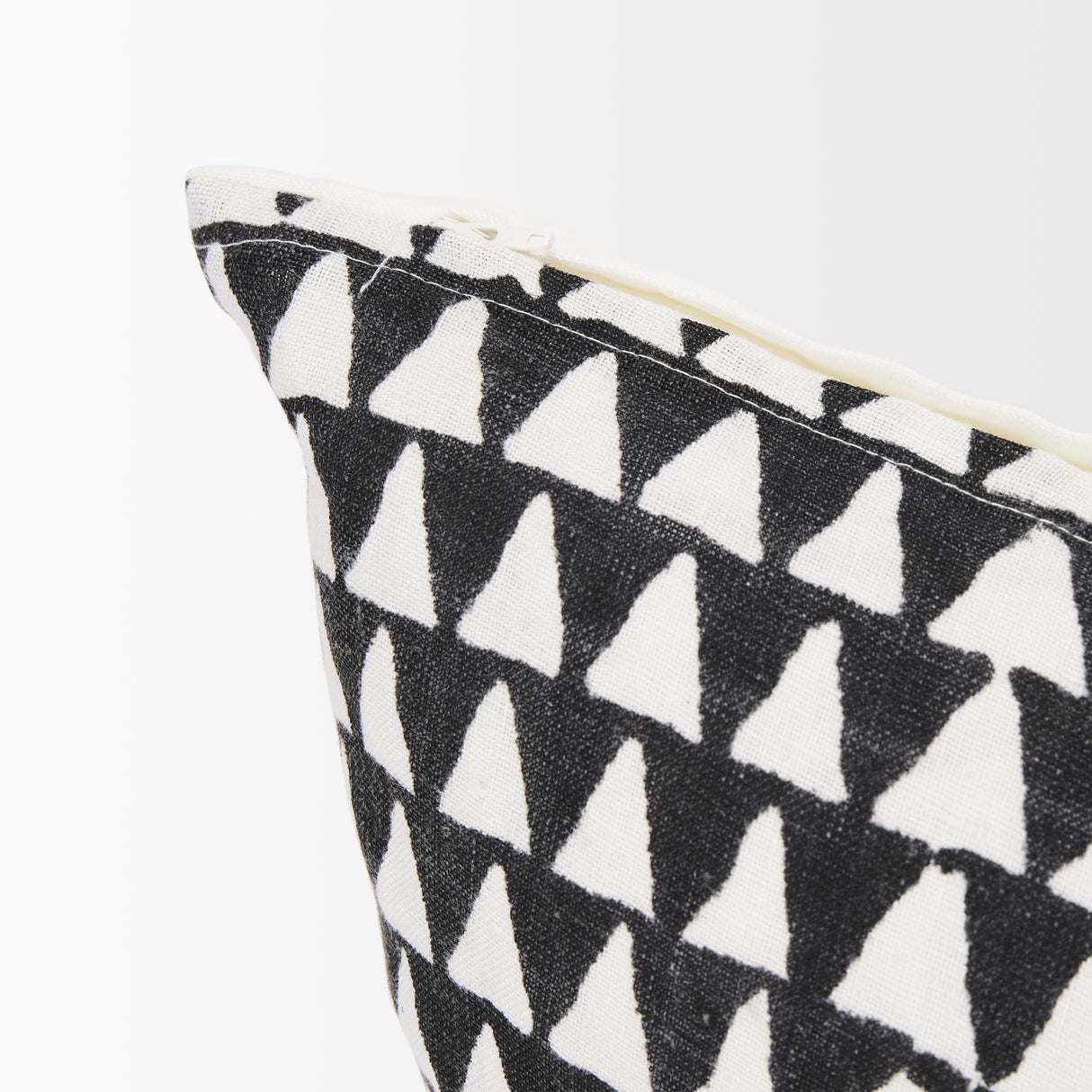 Jolie Cream w/ Black Print Linen Lumbar Decorative Pillow Cover from Mercana - Luna Furniture
