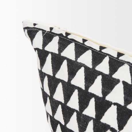Jolie Cream w/ Black Print Linen Lumbar Decorative Pillow Cover from Mercana - Luna Furniture