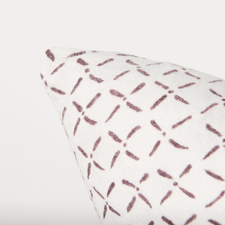 Jayden Cream w/ Merlot Print Linen Square Decorative Pillow Cover from Mercana - Luna Furniture