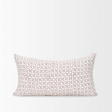Jayden Cream w/ Merlot Print Linen Lumbar Decorative Pillow Cover from Mercana - Luna Furniture