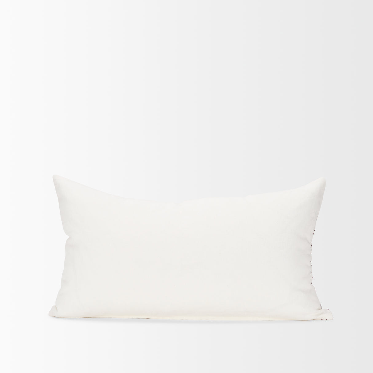 Jayden Cream w/ Merlot Print Linen Lumbar Decorative Pillow Cover from Mercana - Luna Furniture