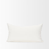 Jayden Cream w/ Merlot Print Linen Lumbar Decorative Pillow Cover from Mercana - Luna Furniture