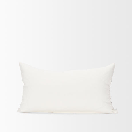Jayden Cream w/ Merlot Print Linen Lumbar Decorative Pillow Cover from Mercana - Luna Furniture