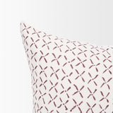 Jayden Cream w/ Merlot Print Linen Lumbar Decorative Pillow Cover from Mercana - Luna Furniture