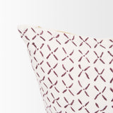 Jayden Cream w/ Merlot Print Linen Lumbar Decorative Pillow Cover from Mercana - Luna Furniture
