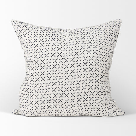 Jayden Cream w/ Black Print Linen Square Decorative Pillow Cover from Mercana - Luna Furniture