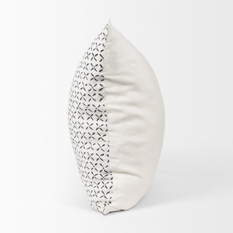 Jayden Cream w/ Black Print Linen Square Decorative Pillow Cover from Mercana - Luna Furniture