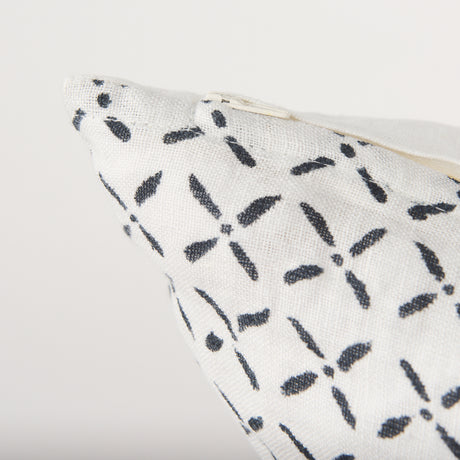 Jayden Cream w/ Black Print Linen Square Decorative Pillow Cover from Mercana - Luna Furniture