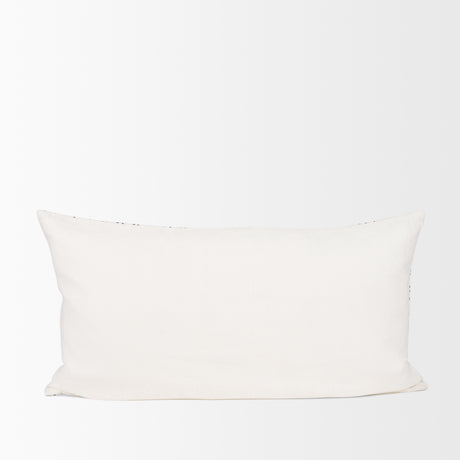Jayden Cream w/ Black Print Linen Lumbar Decorative Pillow Cover from Mercana - Luna Furniture
