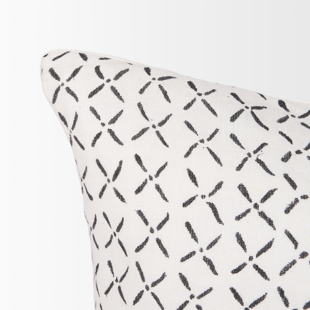 Jayden Cream w/ Black Print Linen Lumbar Decorative Pillow Cover from Mercana - Luna Furniture