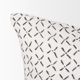 Jayden Cream w/ Black Print Linen Lumbar Decorative Pillow Cover from Mercana - Luna Furniture