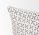 Jayden Cream w/ Black Print Linen Lumbar Decorative Pillow Cover from Mercana - Luna Furniture