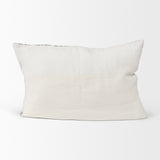 Jayne Cream w/ Indigo Print Linen Lumbar Decorative Pillow Cover from Mercana - Luna Furniture