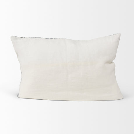 Jayne Cream w/ Indigo Print Linen Lumbar Decorative Pillow Cover from Mercana - Luna Furniture