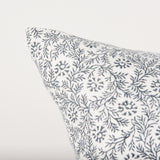 Jayne Cream w/ Indigo Print Linen Lumbar Decorative Pillow Cover from Mercana - Luna Furniture
