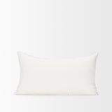 Janelle Cream w/ Indigo Print Linen Lumbar Decorative Pillow Cover from Mercana - Luna Furniture