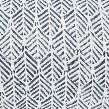 Janelle Cream w/ Indigo Print Linen Lumbar Decorative Pillow Cover from Mercana - Luna Furniture