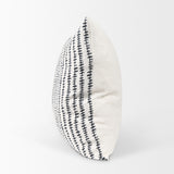 Jenna Cream w/ Black Print Linen Square Decorative Pillow Cover from Mercana - Luna Furniture